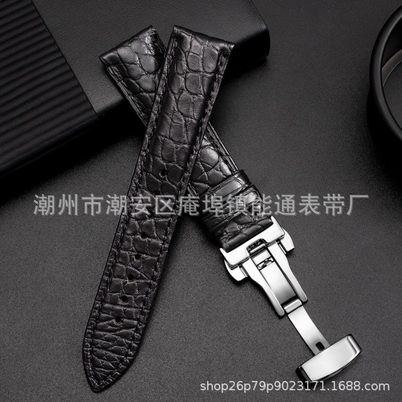 Factory American Round Grain Alligator Leather Strap Pin Buckle Butterfly Buckle Leather Watch With Soft Men And Women - Image 4
